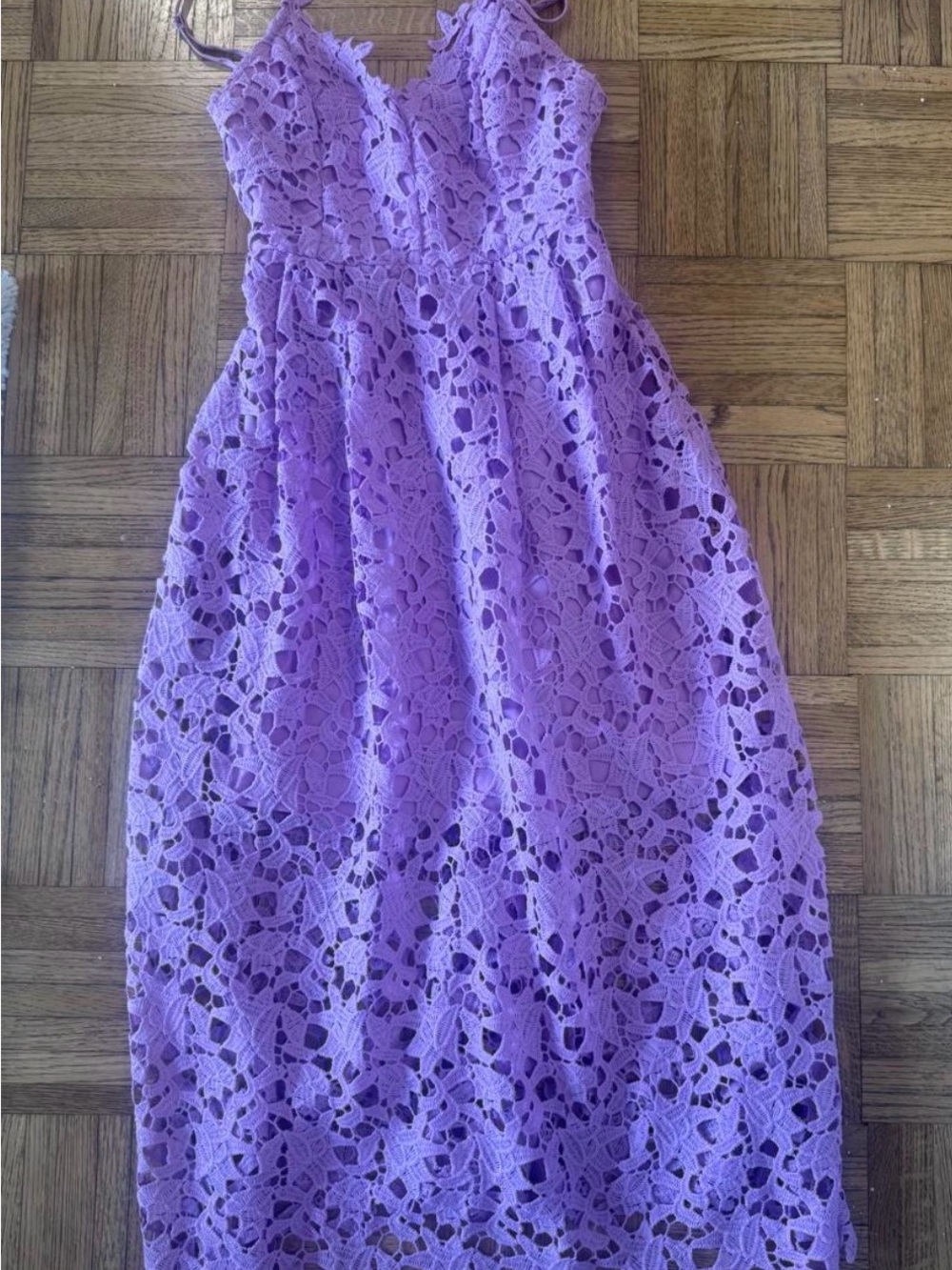 Astr the Label Lilac Crochet Spaghetti Strap Dress xsm